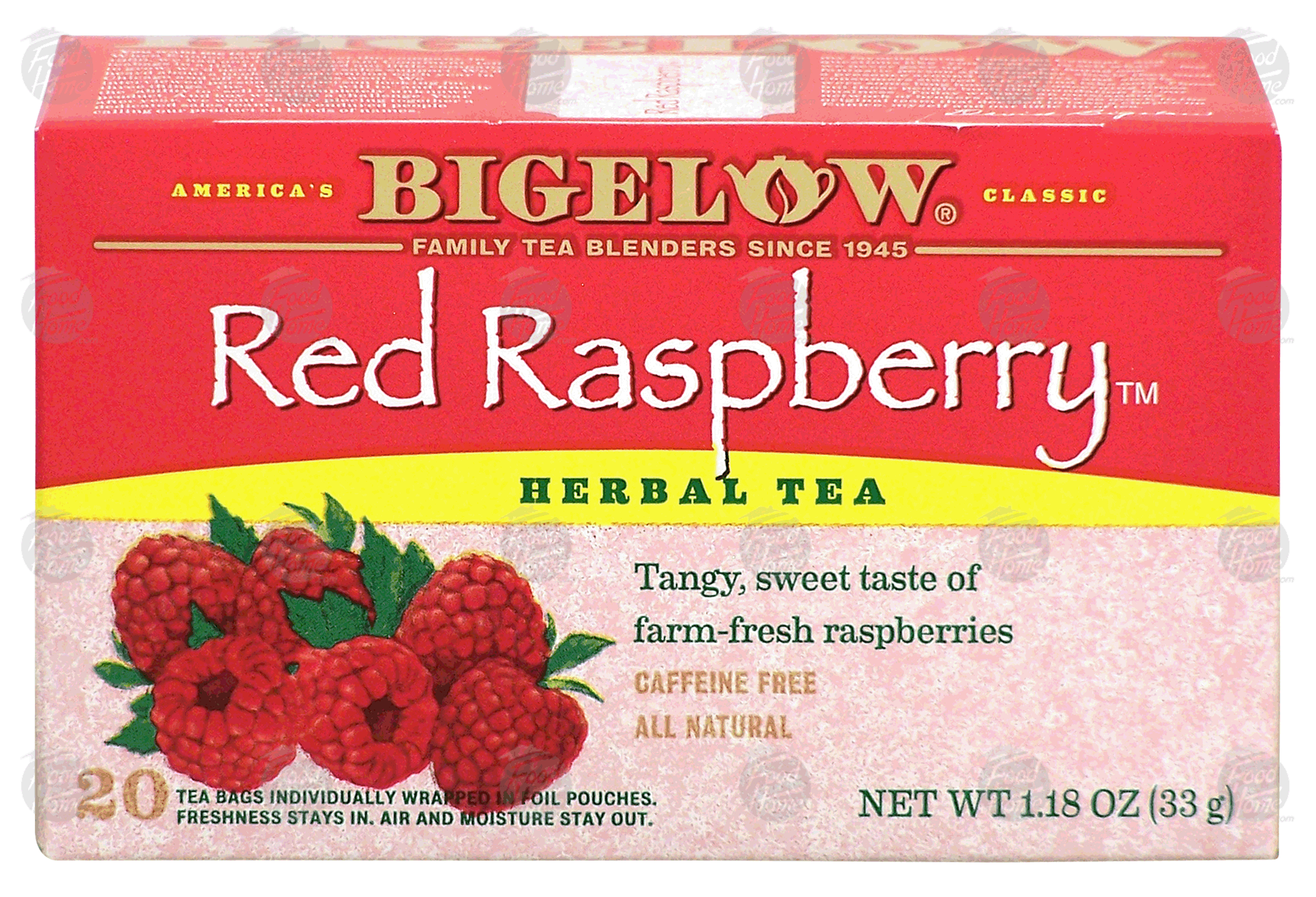 Bigelow  red raspberry herbal tea, all natural, caffeine free Full-Size Picture